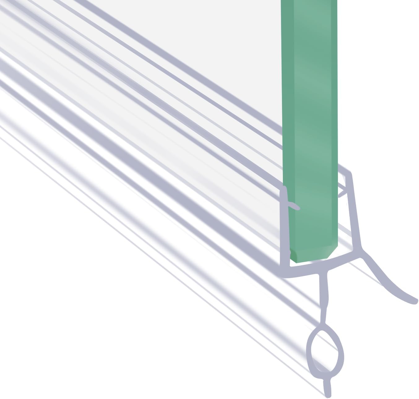 Frameless Shower Door Sweep Shower Door Bottom Seal for 3/8" Glass,36" Long | Glass Shower Door Seal Strip,Clear Vinyl