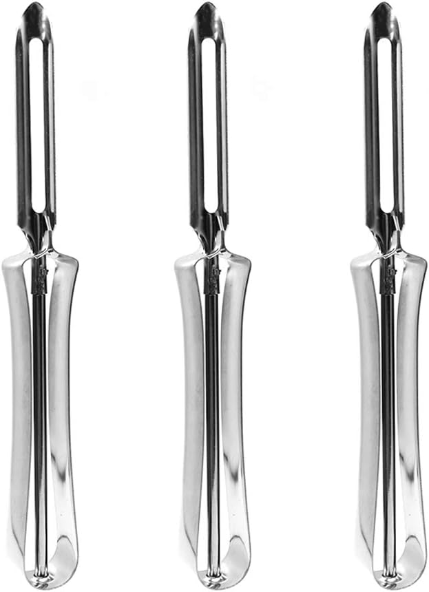 Vegetable Peeler, Stainless Steel Rotary Peeler for Potatoes Carrots Apples Pears (Set of 3) By Lechay