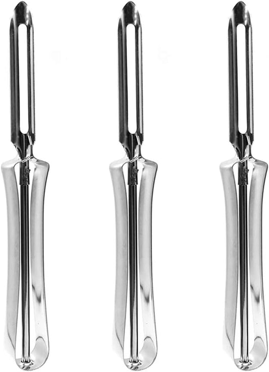 Vegetable Peeler, Stainless Steel Rotary Peeler for Potatoes Carrots Apples Pears (Set of 3) By Lechay