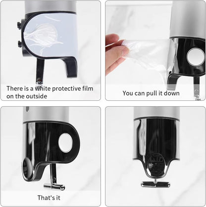 3 in 1 Chamber Wall Mounted Shampoo and Conditioner Dispenser (Silver) | No Drill Shower Soap Dispenser for Bathroom & Hotel Leak-Proof Pumps, Easy Installation and Large Capacity