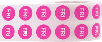 Red Circle Wednesday Stickers – 1/2 Inch Round Adhesive Labels, 1000 Total Stickers Per Roll for Inventory, Food Rotation, Organization, and Retail – Made in the USA