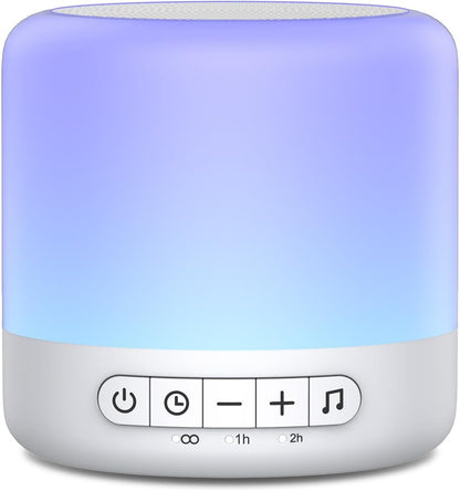 Easysleep White Noise Sound Machine with 30 Sounds 12 Night Light 32 Volume 3 Timers Portable Sleep Sound Machine for Office Travel Noise Canceling Lullaby & Rain Sound for Baby Kids Adults
