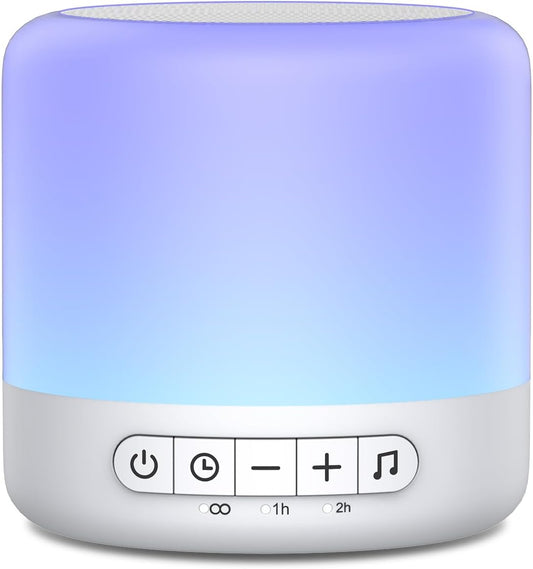 Easysleep White Noise Sound Machine with 30 Sounds 12 Night Light 32 Volume 3 Timers Portable Sleep Sound Machine for Office Travel Noise Canceling Lullaby & Rain Sound for Baby Kids Adults