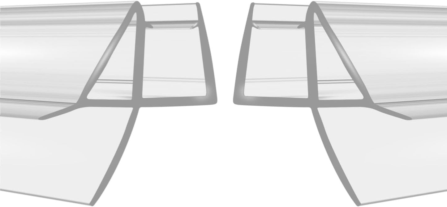 2-Pack Frameless Shower Door Bottom Seal (1/4'' X 39'') Clear Glass Shower Door Sweep Strip can Covers up to 23mm Gap - Stop Leaks