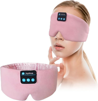 Joythink Sleep Headphones Bluetooth Sleep Mask Silk Headband Earphones Bluetooth Eye Mask for Sleeping On Side Blackout Soft Sleep Earphones Music Kids Children Eye Cover Purple