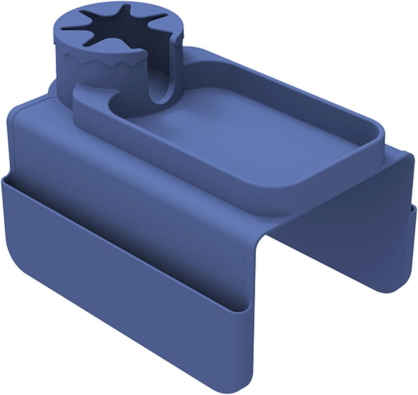 Sofa Cup Holder,Armrest Tray - Multifunctional Silicone Drink Organizer, Anti-Spill & Anti-Slip, Large Armrest Tray with Built-in Beverage Holder,Side Pockets,Blue