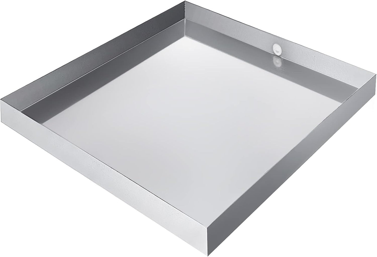 VEVOR 32 x 30 x 2.5 Inch Washing Machine Pan 18 GA Thickness 304 Stainless Steel Heavy Duty Compact Washer Drip Tray with Drain Hole & Hose Adapter