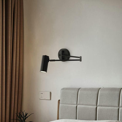 Swing Arm Wall Sconce Adjustable Wall Mount Reading Light Headboard Lamp, Modern Hardwired Sconces GU10 Wall Swivel Spot Lights for Bedroom Bedside Living Room Study