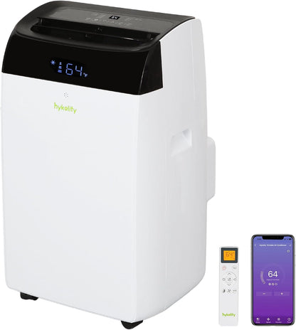 Hykolity WiFi Enabled Portable Air Conditioners 10,000 BTU, Cools Rooms Up To 450 Sq.Ft, 45dB Dual Motor 5 in 1 Quiet Smart AC Unit with Cool, Fan, Dehumidifier, 24H Timer & Sleep Mode