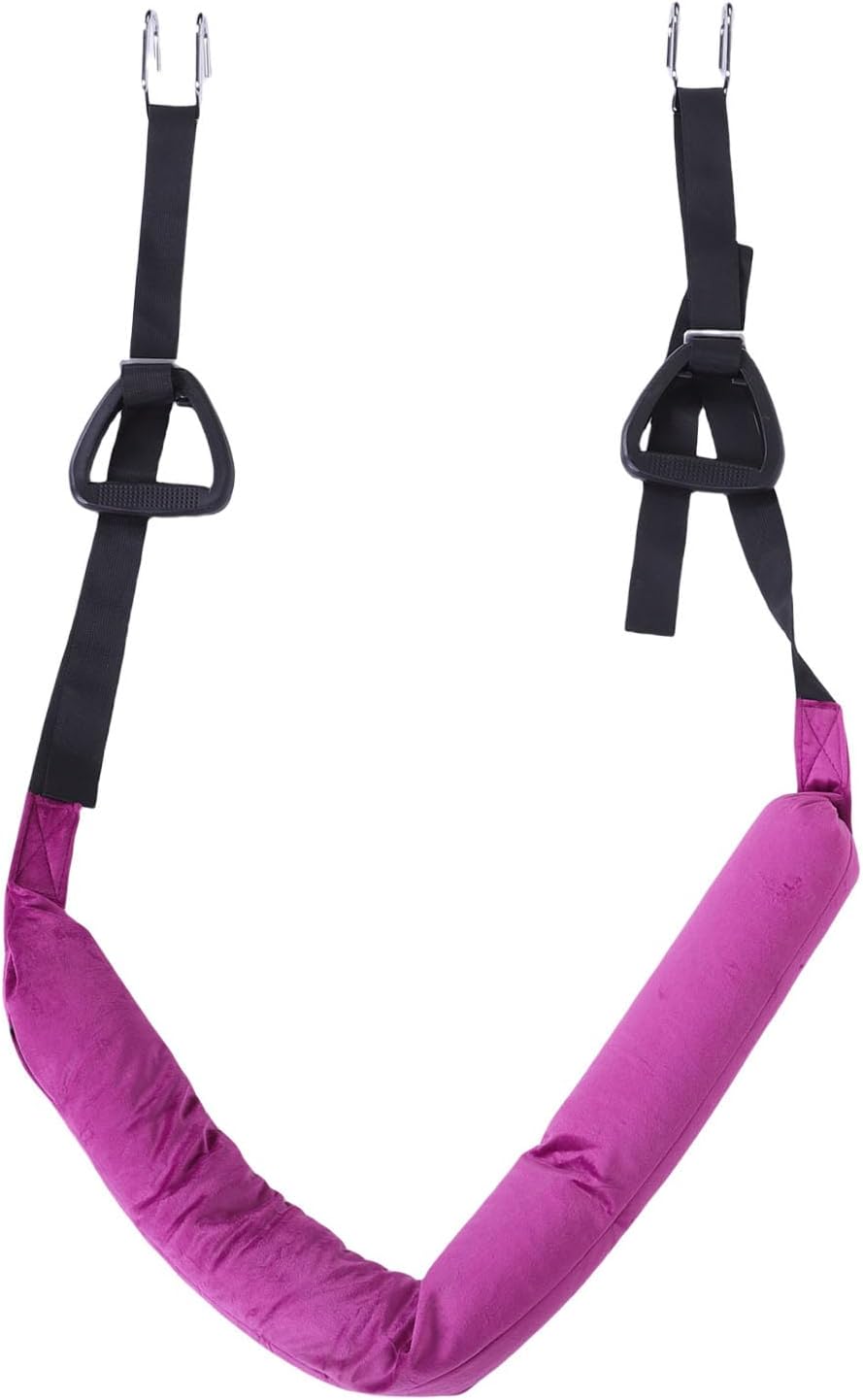 Mingzhe Hanging Back Traction Stretcher Back Stretch Strap Traction Strap Adjustable Waist Stretcher Double Hook Stainless Steel Hook Soft Hanging System for Home Gym Flexibility