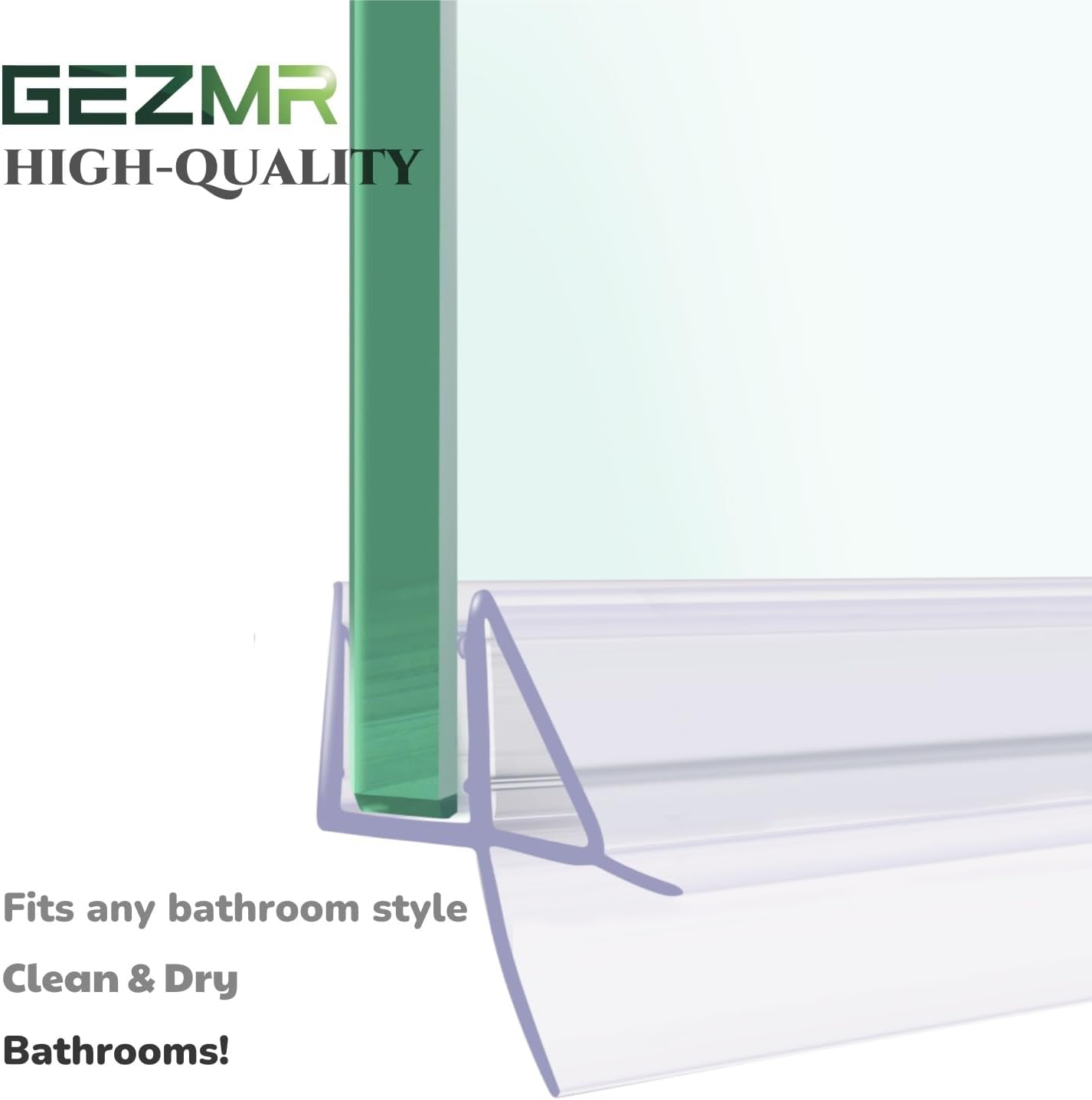 2-Pack Frameless Shower Door Bottom Seal (1/4'' X 39'') Clear Glass Shower Door Sweep Strip can Covers up to 23mm Gap - Stop Leaks