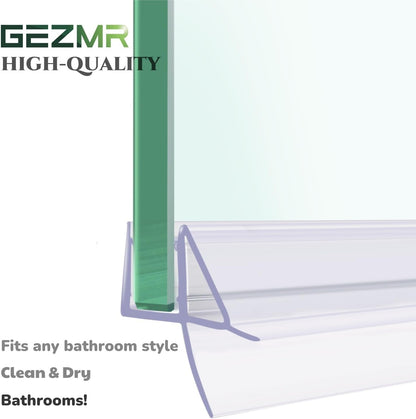 2-Pack Frameless Shower Door Bottom Seal (1/4'' X 39'') Clear Glass Shower Door Sweep Strip can Covers up to 23mm Gap - Stop Leaks
