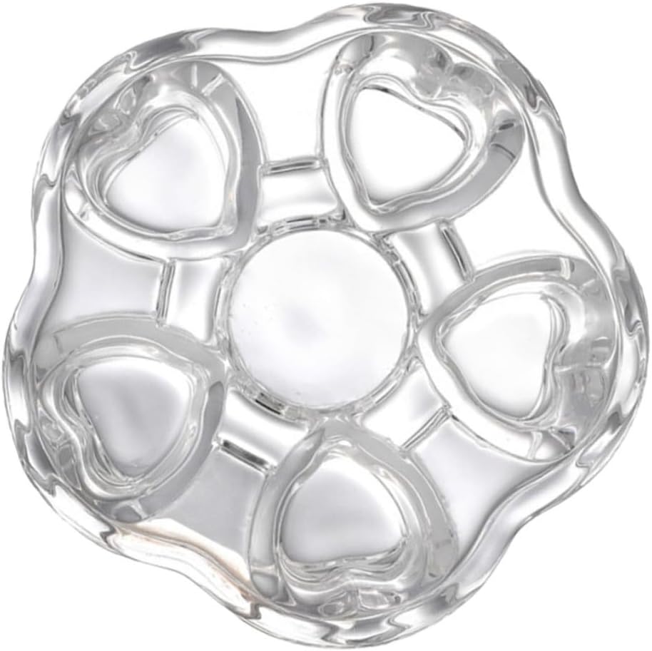 LABRIMP Heart-Shaped Glass Base for Teapot Stylish Insulated Heating Design for Warm Tea Multi-Functional Candle Holder Safe and Elegant Accessory