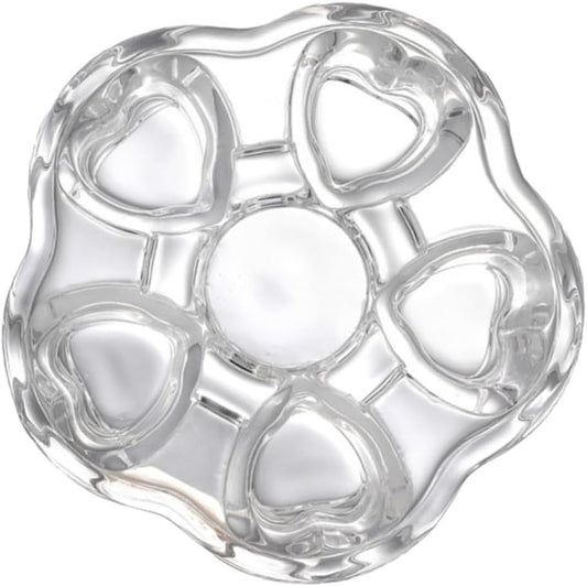 LABRIMP Heart-Shaped Glass Base for Teapot Stylish Insulated Heating Design for Warm Tea Multi-Functional Candle Holder Safe and Elegant Accessory