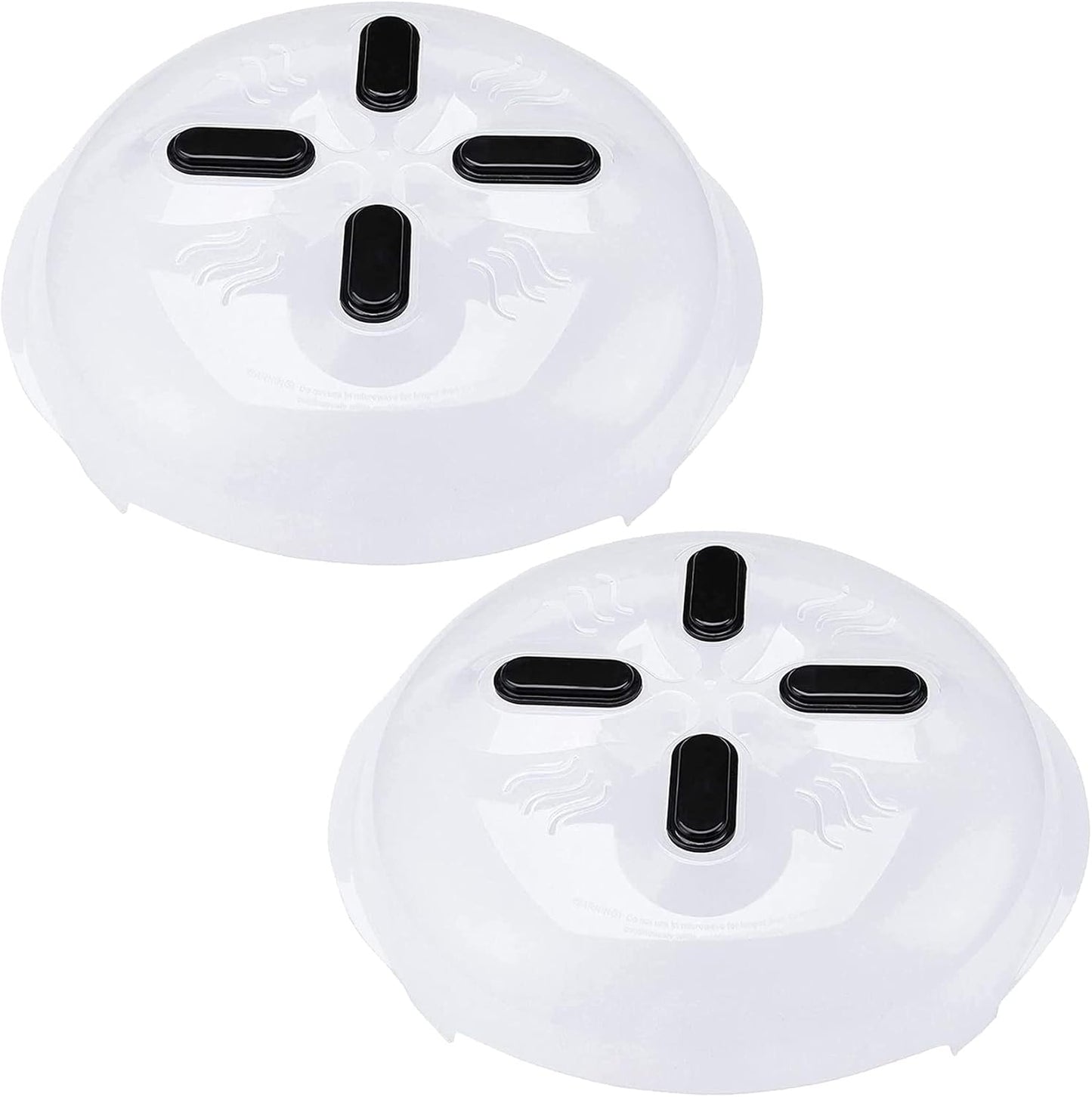 HOVER COVER Magnetic Microwave Splatter Cover for Food - 12" - 2 pack Black | BPA-Free Lid, Vented Plate Guard with Steam Vents, Anti-Splash Microwave Lid, Dishwasher Safe, Space-Saving Magnetic Storage