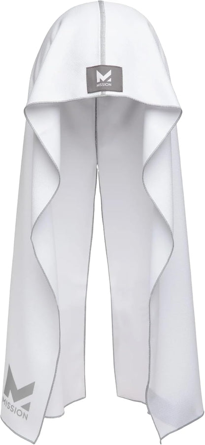 MISSION Cooling Hoodie Towel, Evaporative Cool Technology, Cools Instantly When Wet, UPF 50 Sun Protection, Contours Your Head to Stay in Place, Great for Sports, Fitness, Gym