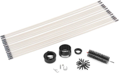 Dryer Vent Duct Cleaning Kit - Gardus RLE202 LintEater Rotary Dryer Vent Cleaner Kit, Removes Lint, Dryer Vent Cleaning System Extends Up to 12’ with 4 Flexible 3' Rods, Air Duct Cleaning Tools