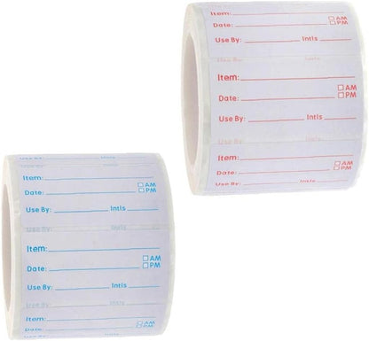 2 Rolls (1000 Pcs) Dissolvable Food Labels Food Prep Canning Labels Removable Food Stickers for Home Kitchen Restaurant