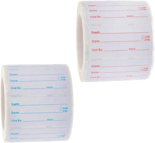 2 Rolls (1000 Pcs) Dissolvable Food Labels Food Prep Canning Labels Removable Food Stickers for Home Kitchen Restaurant