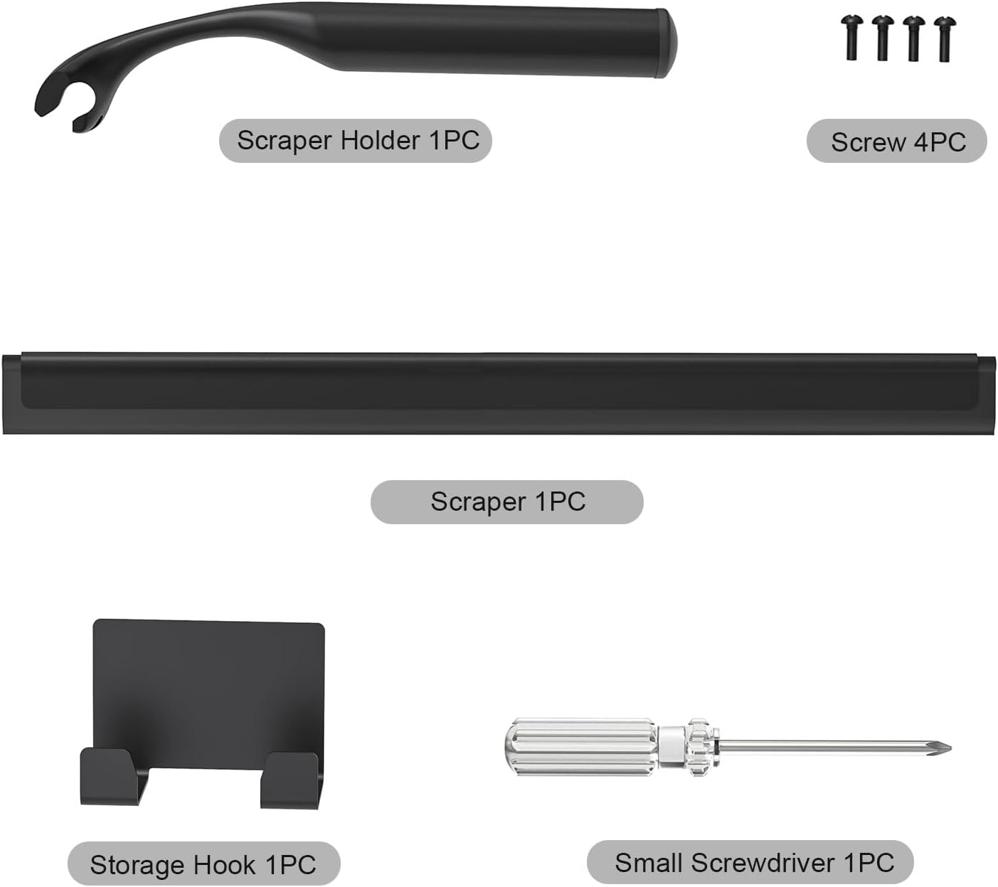 Shower Squeegee for Glass Doors, Stainless Steel Shower Squeegee for Bathroom, Window and Tiles, All-Purpose Squeegee with Adhesive Hook-10”, Chrome