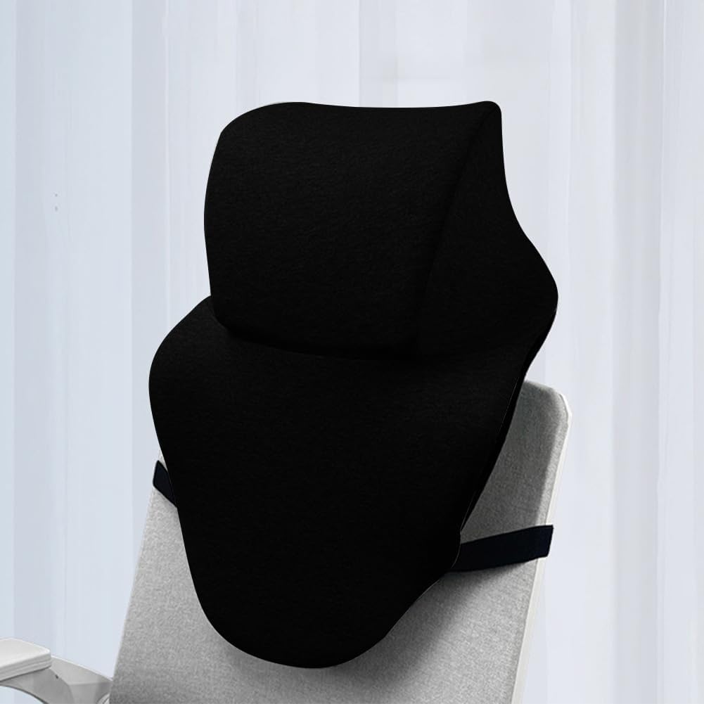 Office Chair Headrest, Adjustable Neck Support Pillow with Removable Washable Cover - Head Rest Attachment for Office Chairs and Wheelchairs, Neck Pillow for Desk Chair Napping (Grey)