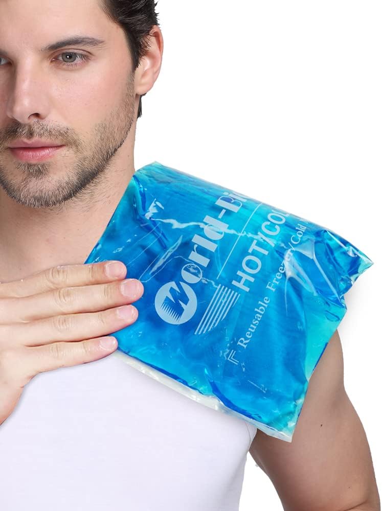 Ice Packs for Injuries Reusable Gel - Hot Cold Gel Ice Pack for Injury, Pain Relief, Rehabilitation - Flexible Ice Packs for Knee, Shoulder, Back, Neck, Wrist - 4.7" x 12.2"