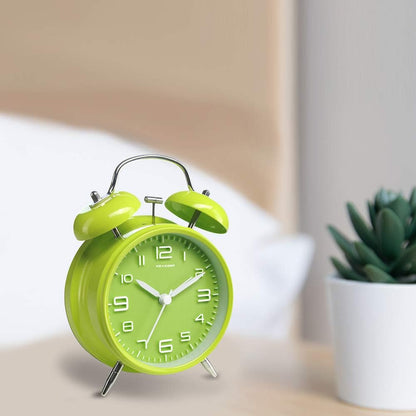 Peakeep Loud Alarm Clock for Heavy Sleepers Adults, Metal 4.5 Inches | Twin Bell Battery Operated Analog Alarm Clocks for Bedrooms Kids' Room Decoration (Jewel Blue)