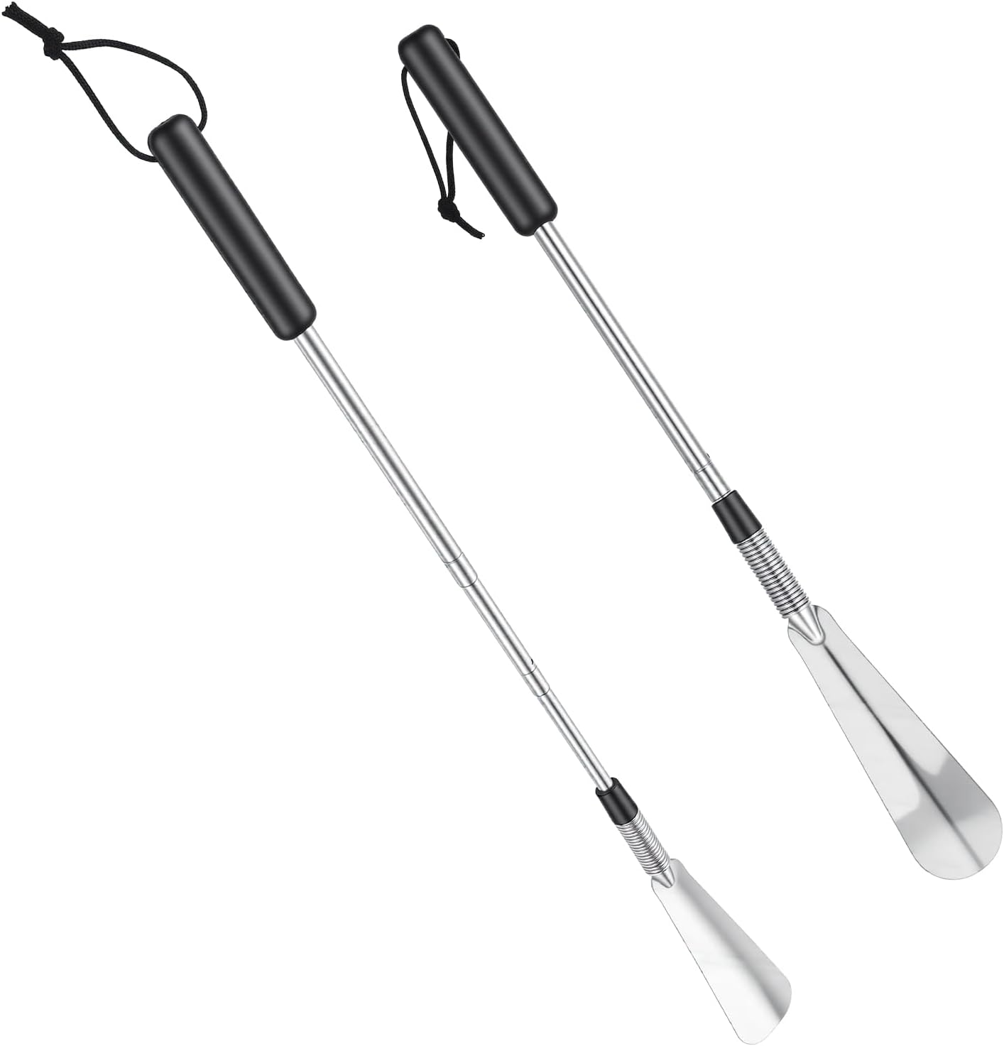 Shoe Horn Long Handle Retractable Aluminum Shoe Horn Folding Portable Adjustable Telescopic Horns for Seniors Men Boots Women