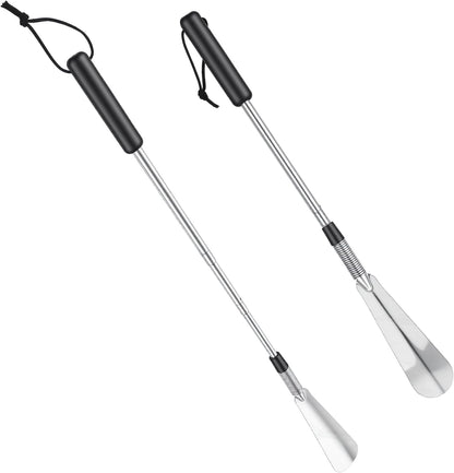 Shoe Horn Long Handle Retractable Aluminum Shoe Horn Folding Portable Adjustable Telescopic Horns for Seniors Men Boots Women