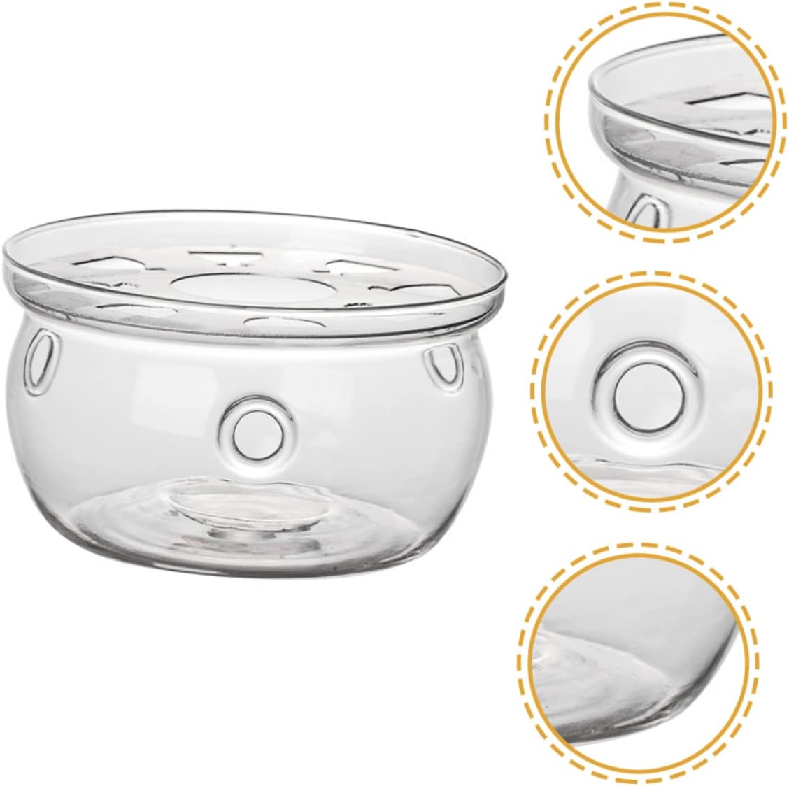 Glass Teapot Warmer Base High Borosilicate Glass Candle Holder for Tea Ceremony Accessories Elegant Heating Stand for Home Office and Tea Lovers Smooth Surface Design