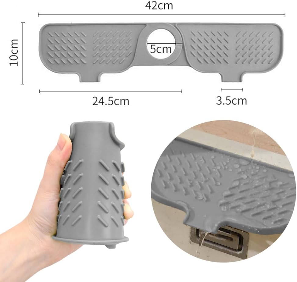 Kitchen Sink Faucet Mat, Faucet Draining Mat, Faucet Sink Splash Guard for Kitchen Sink, Sink Mat Kitchen Essentials for New Home, Drip Catcher for Kitchen, Bathroom Faucet Protector