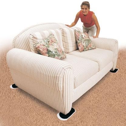 Furniture Slides for Carpet, Large (9” x 6”) - Easily Move Sofas, Loveseats, Cabinets, Bookcases, and More (4 Slides per Set)