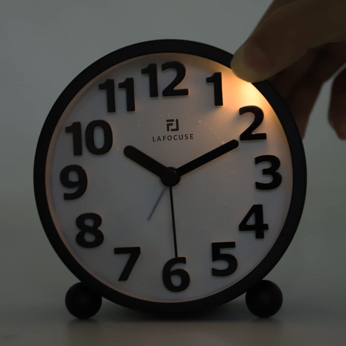 Lafocuse Black Battery Operated Alarm Clocks for Bedrooms Heavy Sleepers