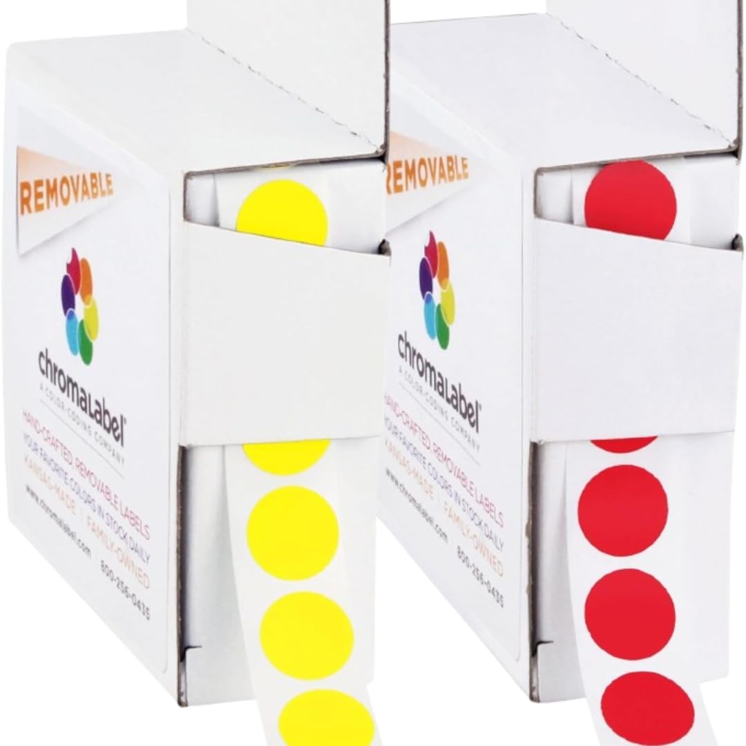 Removable Green Dot Stickers, 1/2 Inch, 1000/Box | Inventory Circle Labels with Removable Adhesive for Offices, Classrooms, Food Service, and Medical Settings. Made in USA