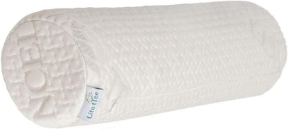 Comfort Memory Foam Neck Roll and Cervical Bolster Round Pillow with Removable Washable Soft Cover for Spine and Neck Back Lumbar Leg Vertebra Support (18x6 inch Pillow)