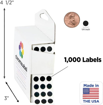 Dark Blue, Red & Yellow Dots, 1/4 Inch, 1000/Box Each Color | Writable Semi-Gloss Circle Labels in Dark Blue, Red and Yellow for Offices, Retail and Classrooms. Made in USA - Colors A