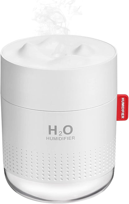 Portable Mini Humidifier, 500ml Small Humidifier for Bedroom Travel, White | USB Personal Cool Mist Humidifier for Baby Room Office Desk Home Plants, Auto Shut-Off, 2 Mist Modes, Super Quiet