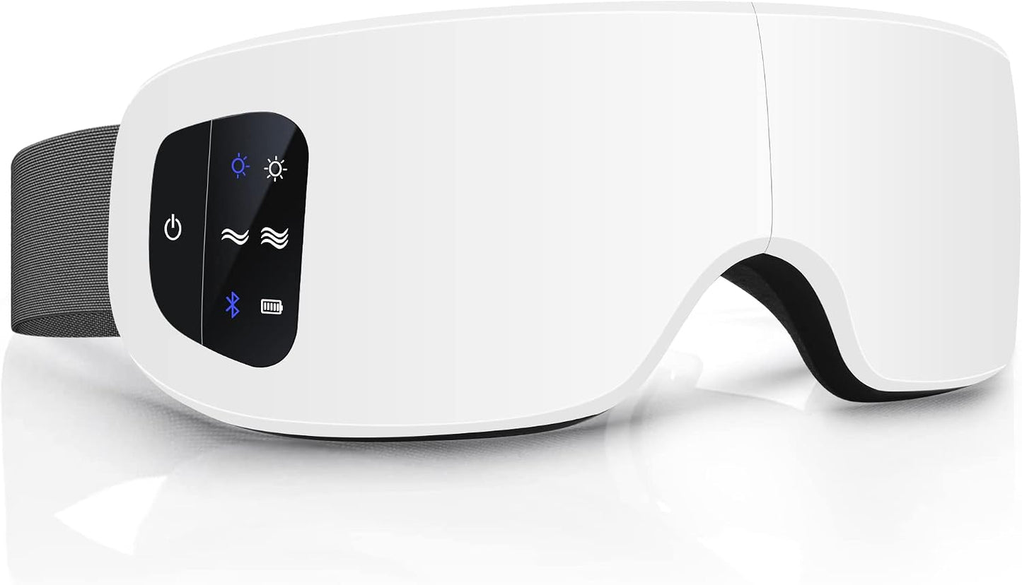 Eye Massager with Heat, Compression, Heated Sleep Mask, Mothers Fathers Day Birthday Gifts for Women Men, Massager Scalp for Eye Strain Relief, Foldable,Comfortable