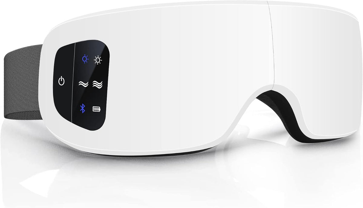 Eye Massager with Heat, Compression, Heated Sleep Mask, Mothers Fathers Day Birthday Gifts for Women Men, Massager Scalp for Eye Strain Relief, Foldable,Comfortable