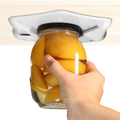 Under Cabinet Jar Opener, Opens Lids Up to 5 Inches - Extra Strong Leverage for Tough Jars & Large Cans, Built-in Bottle Opener - Top Rated for Seniors, Weak Hands & Arthritis Sufferers