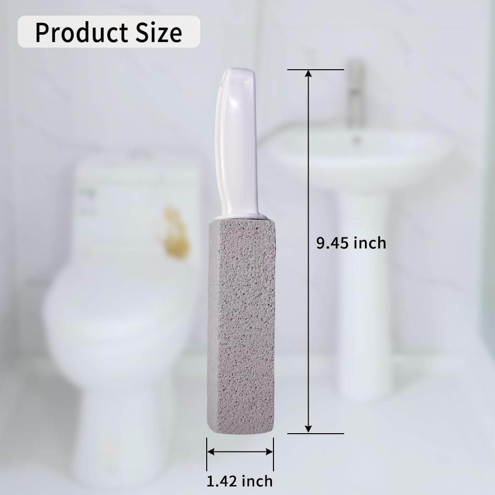 Pumice Stone for Toilet Cleaning, Pumice Cleaning Stone with Handle, Toilet Cleaner, Pumice Stone, Toilet Wand, Toilet Bowl Cleaner Brush, Toilet Brush (2PCS Gray)