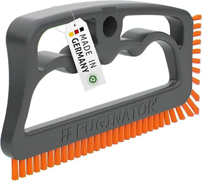 Fuginator Scrub Brush for Tile and Grout: Stiff Nylon Bristle Scrubbing Brush - Bathtub and Shower Scrubber for Floor Joints and Tile Seams - Cleaning Brush (Orange/Blue)