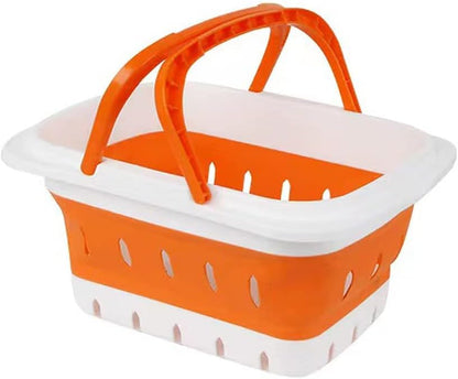 Plastic Caddy for Cleaning Supplies Products, Storage Collapsible Basket with Handles, Box Organizer Bin for Bathroom, Kitchen, College Dorm,Gym (Blue 1 pack)