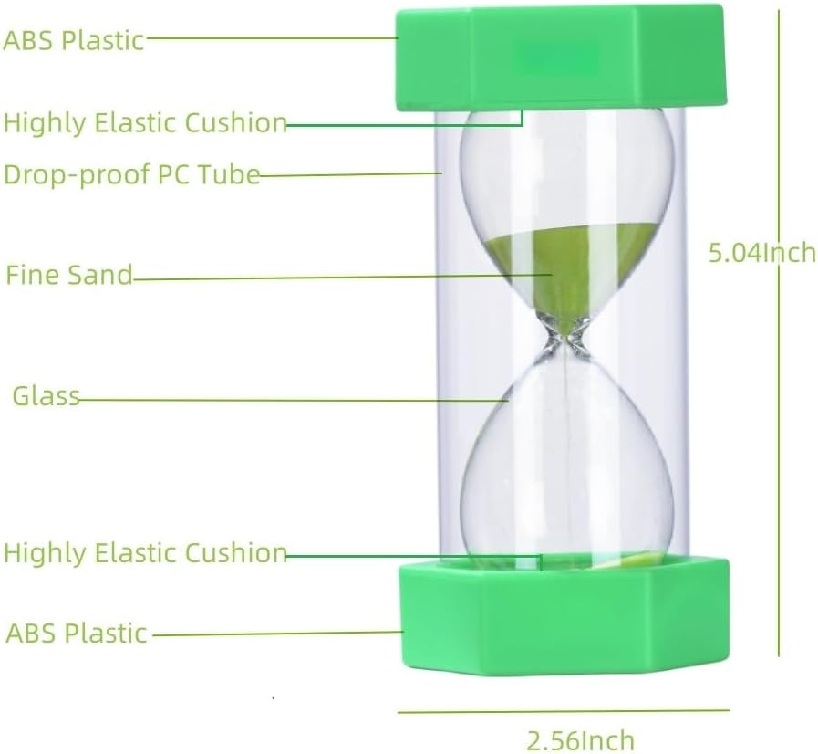 Colorful Sand Timers, Hourglass Sand Timers 5 Min Sandglass Timer with Protective Cover for Toothbrush Timer Games Classroom Home Office Cooking(Blue+5Min)