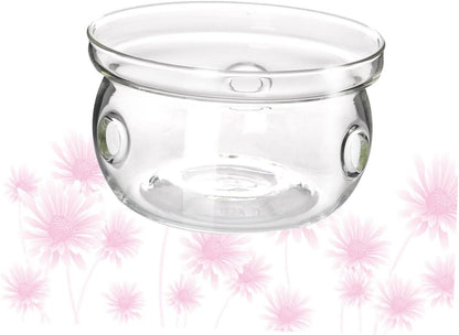SHOWERORO Glass Tea Pot Heating Base Insulated Design Stylish Glass Warmer for Home and Office Use for Tea Parties and Loose Leaf Brewing