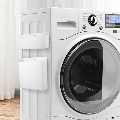 Picowe Magnetic Laundry Storage, Large Lint Holder Bin, Space-Saving Trash Container Hanging on Dryer, Washer or Wall Mount (Gray White)