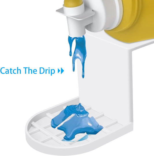 Laundry Detergent Holder 2 Pack - Detergent Cup Holder Tidy Soap Tray Dispenser Organizer Drip Fit Catcher for Fabric Softener Liquid Spigot Container Plastic Sheet Saver Stand Station Washing Set | Detergent Cup Holder, Soap Tray, Plastic Sheet Saver