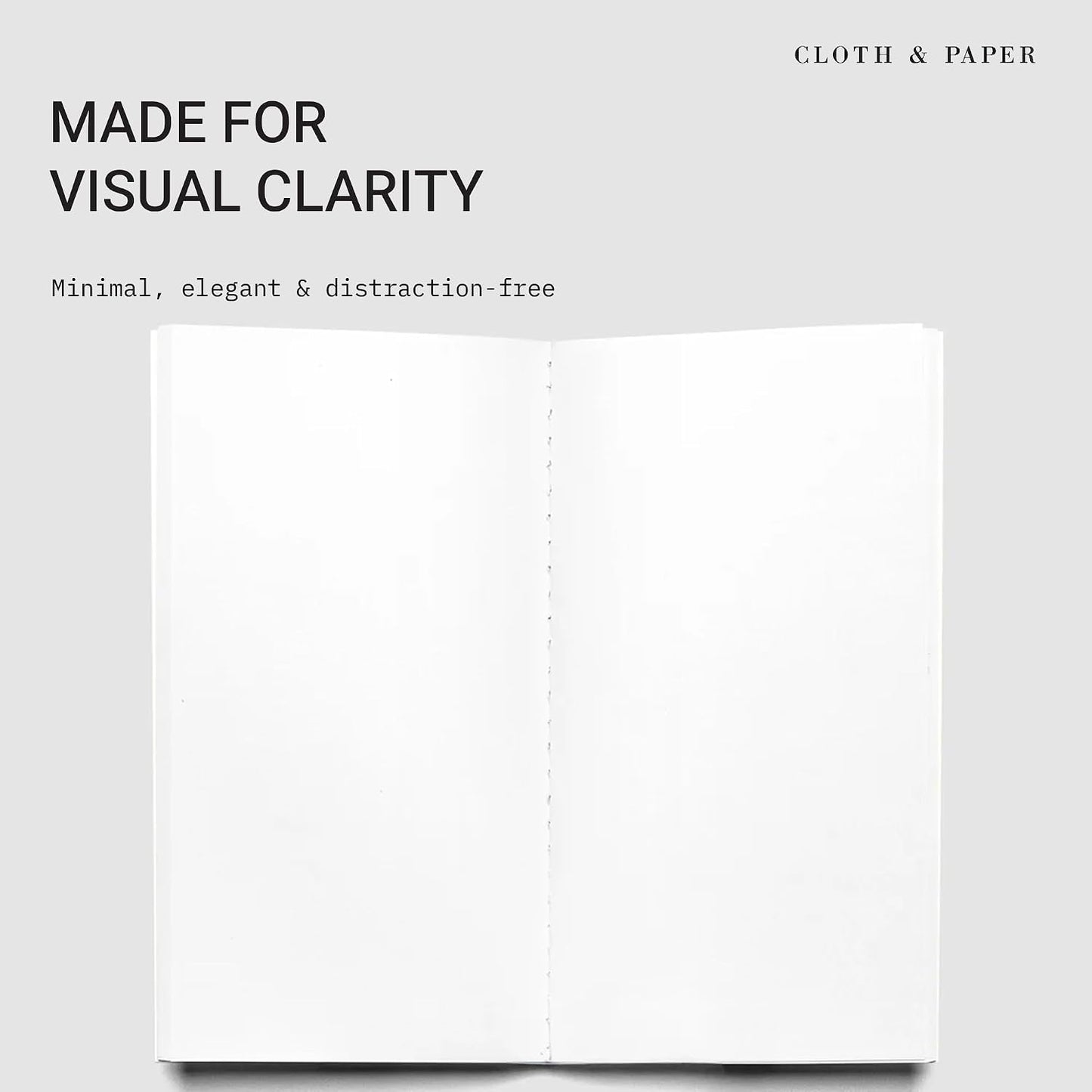 Cloth & Paper Travel Notebook | Daily Wellness Planner – Smoked Salt | Pocket Plus Wellness Planner 3.2" x 6" | Habit Tracker & Self Care Journal for Goals, Gratitude & Reflection – Soft Touch Cover