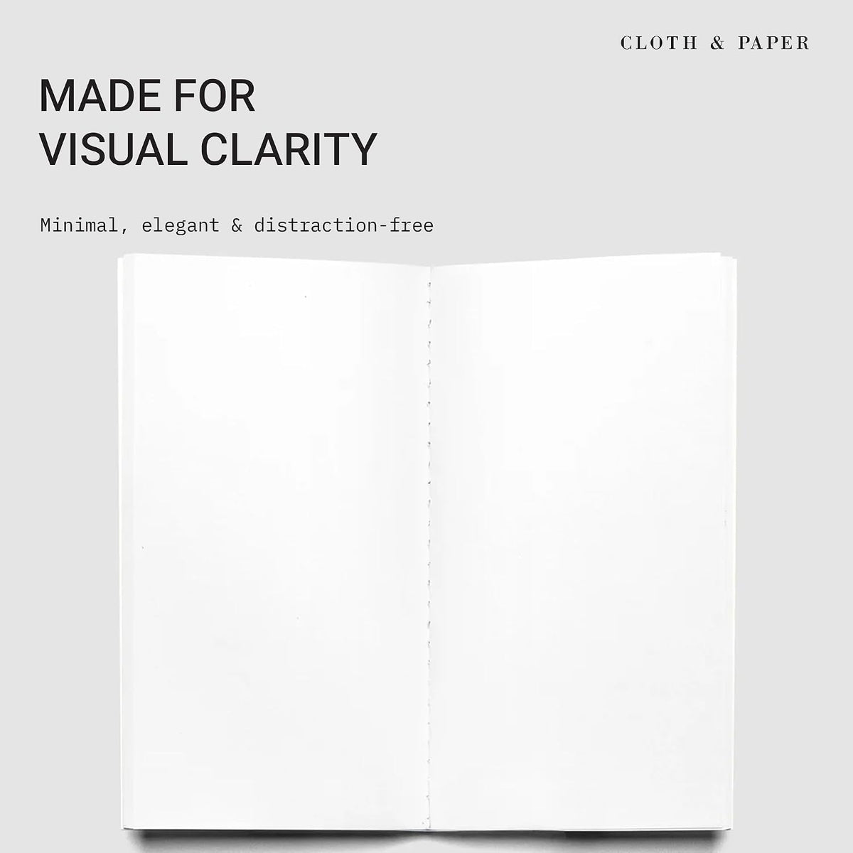 Cloth & Paper Travel Notebook | Daily Wellness Planner – Smoked Salt | Pocket Plus Wellness Planner 3.2" x 6" | Habit Tracker & Self Care Journal for Goals, Gratitude & Reflection – Soft Touch Cover