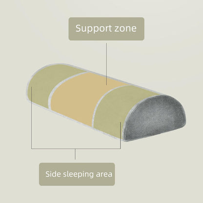 Bolster Pillow Half Moon, Fabric Everlasting Comfort Under Knee Pillow Ergonomic Memory Foam Core for Back Sleeping, Back Pain, Thoracic Support